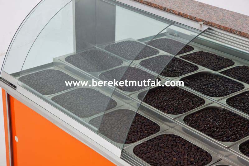 Zeytin teşhir tezgahları sürgülü camlı