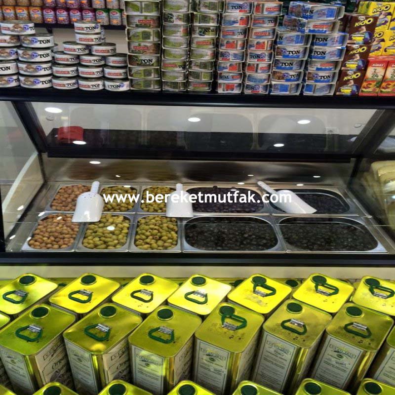 Paslanmaz zeytin teşhir tezgahları küvetli