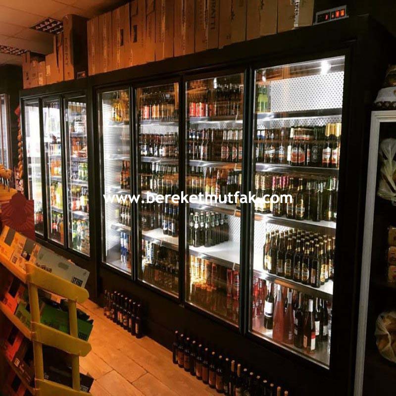 Market siyah sütlük dolapları