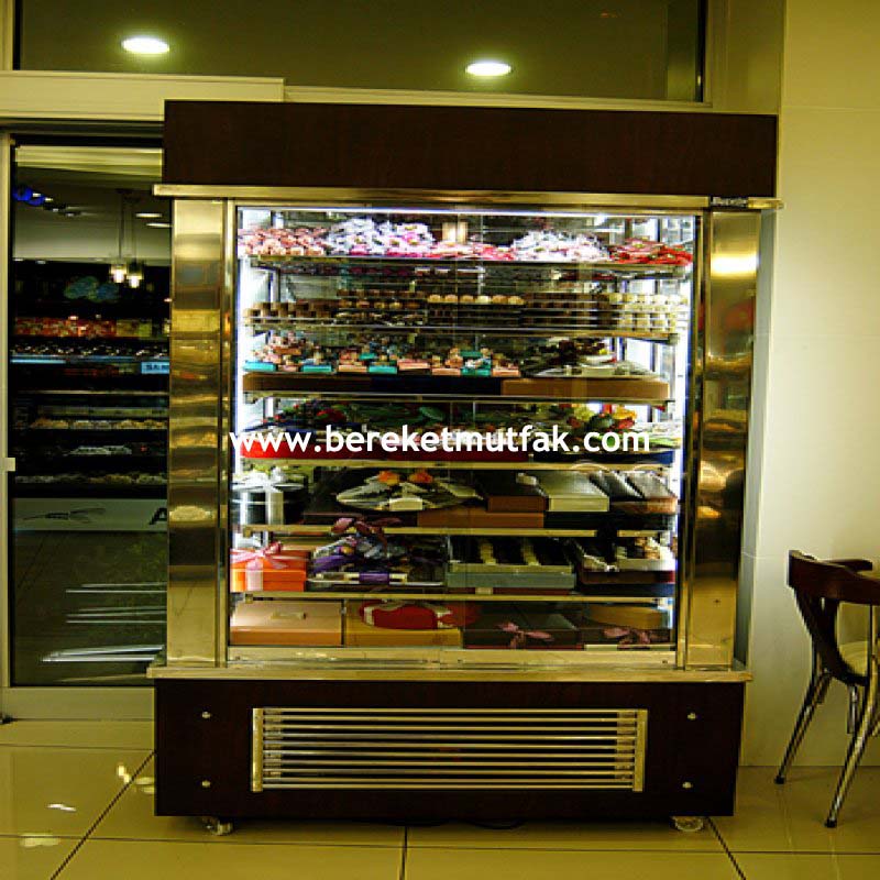 Dik tip çikolata teşhir dolapları çikolata dükkanı